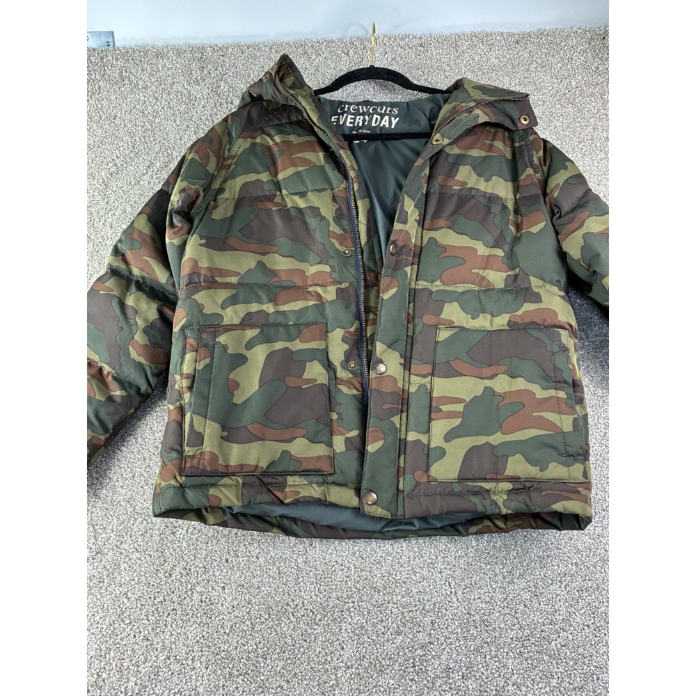 Crewcuts Everyday Camo Puffer Jacket Kids 14 Hooded Down Feather‎ Fill Gorpcore